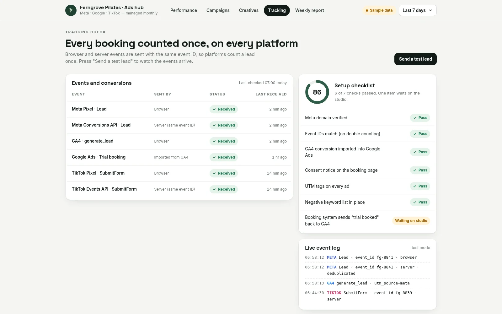 Example screen