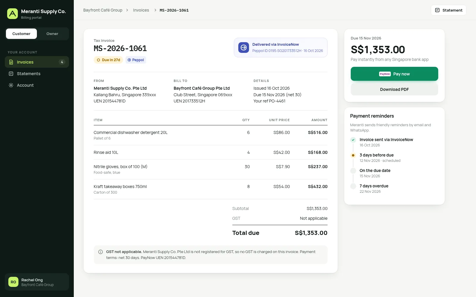 Example screen