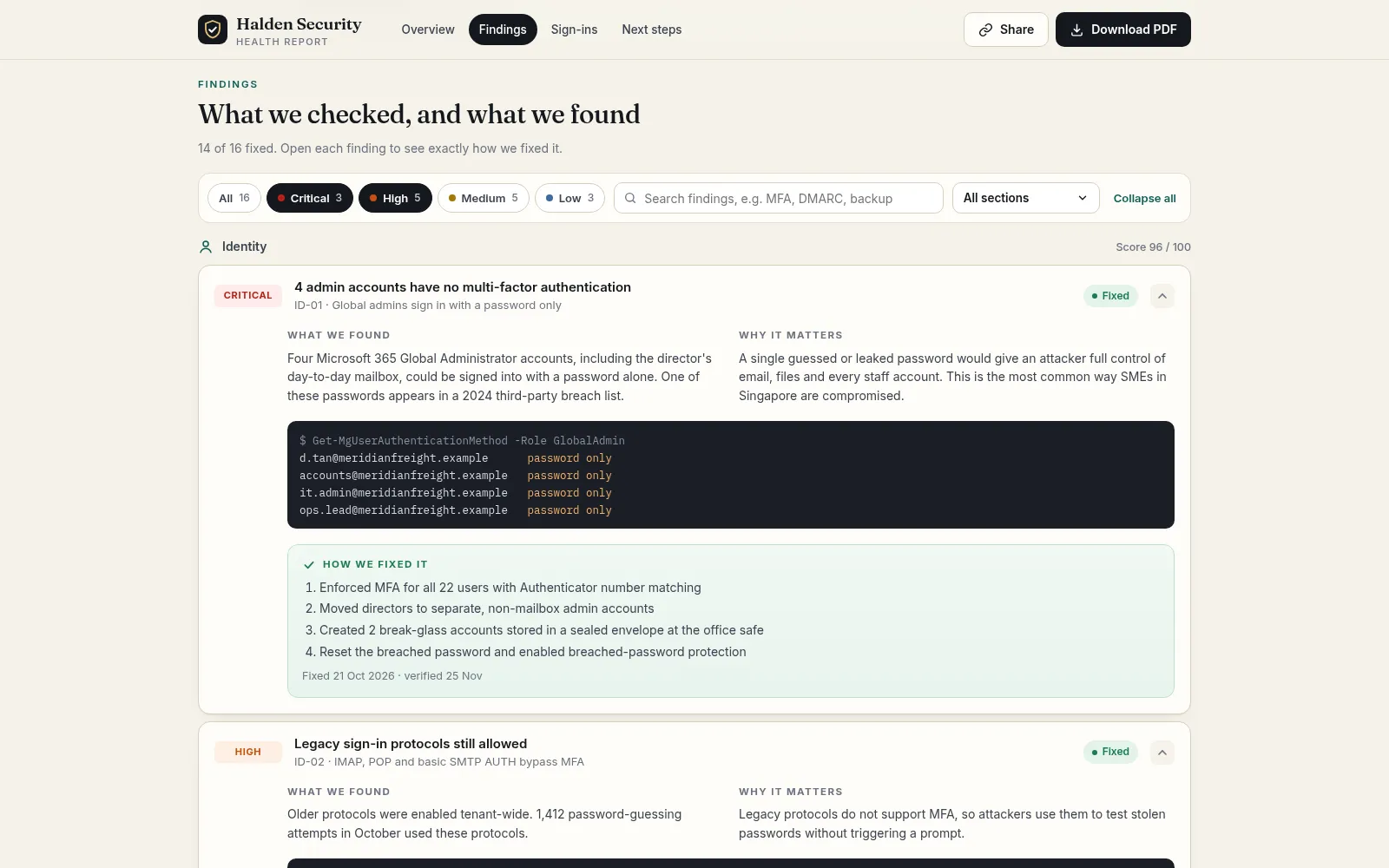 Protect Plus — example