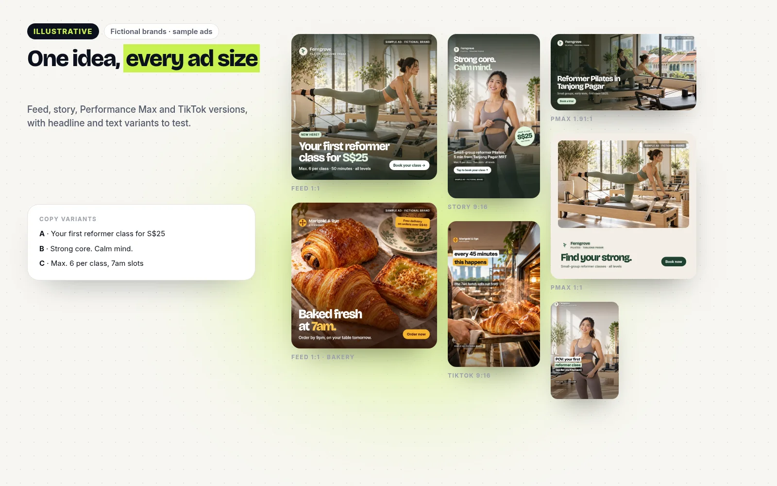 One idea, every ad size — screen