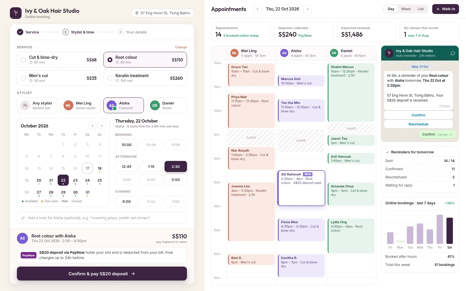 Online Booking System — example