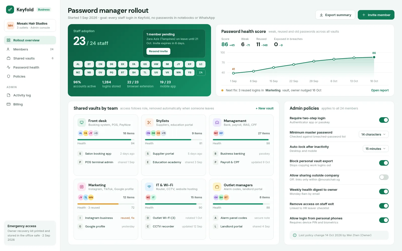 Password Manager Rollout — example