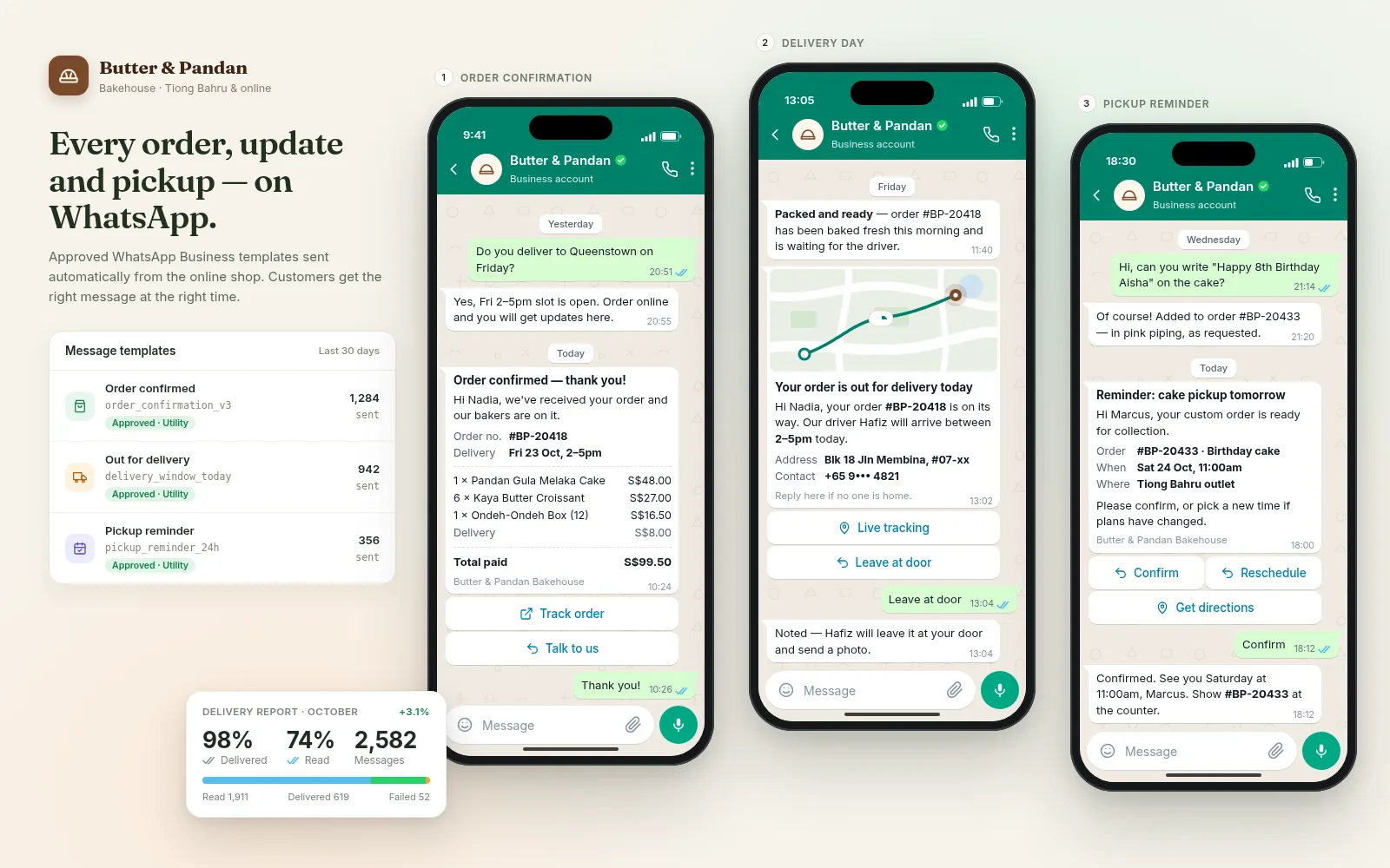 WhatsApp updates, sent automatically